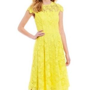 Yellow lace crochet dress